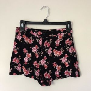 NWOT Black and Pink Floral Shorts